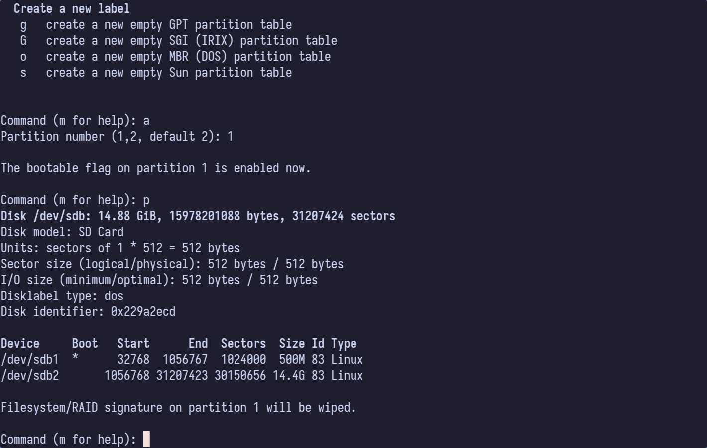 Partition Table
